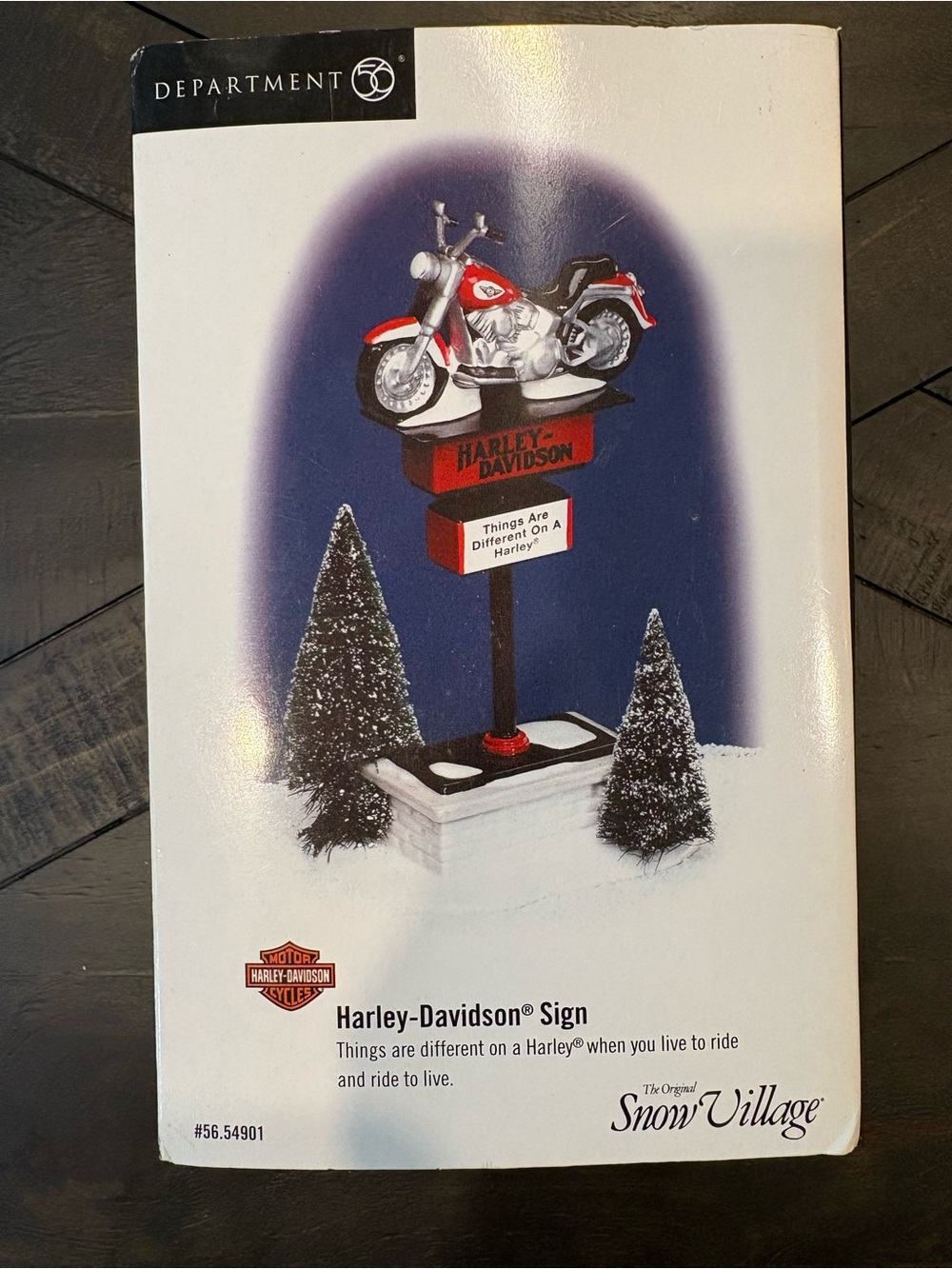 Department 56 Harley-Davidson Snow Village Accessory Sign